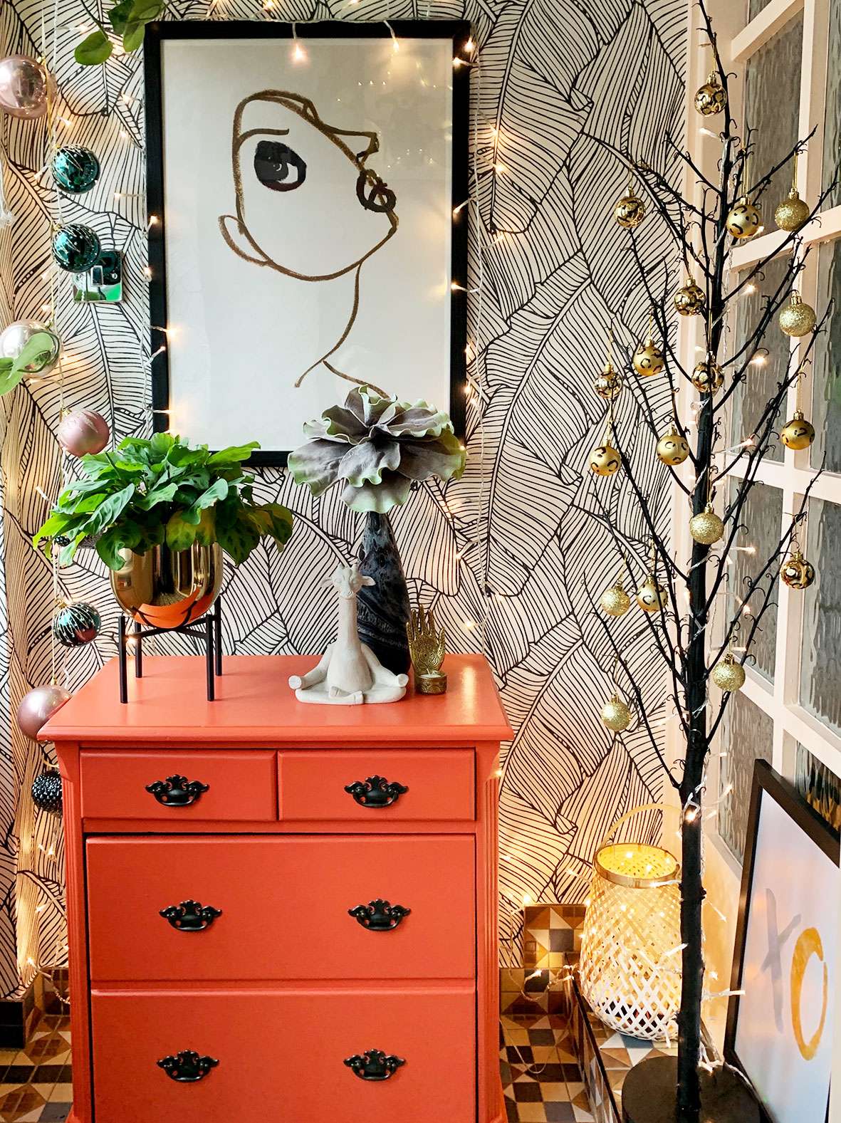 DIY Mini Christmas Tree Yucca Branch Decoration